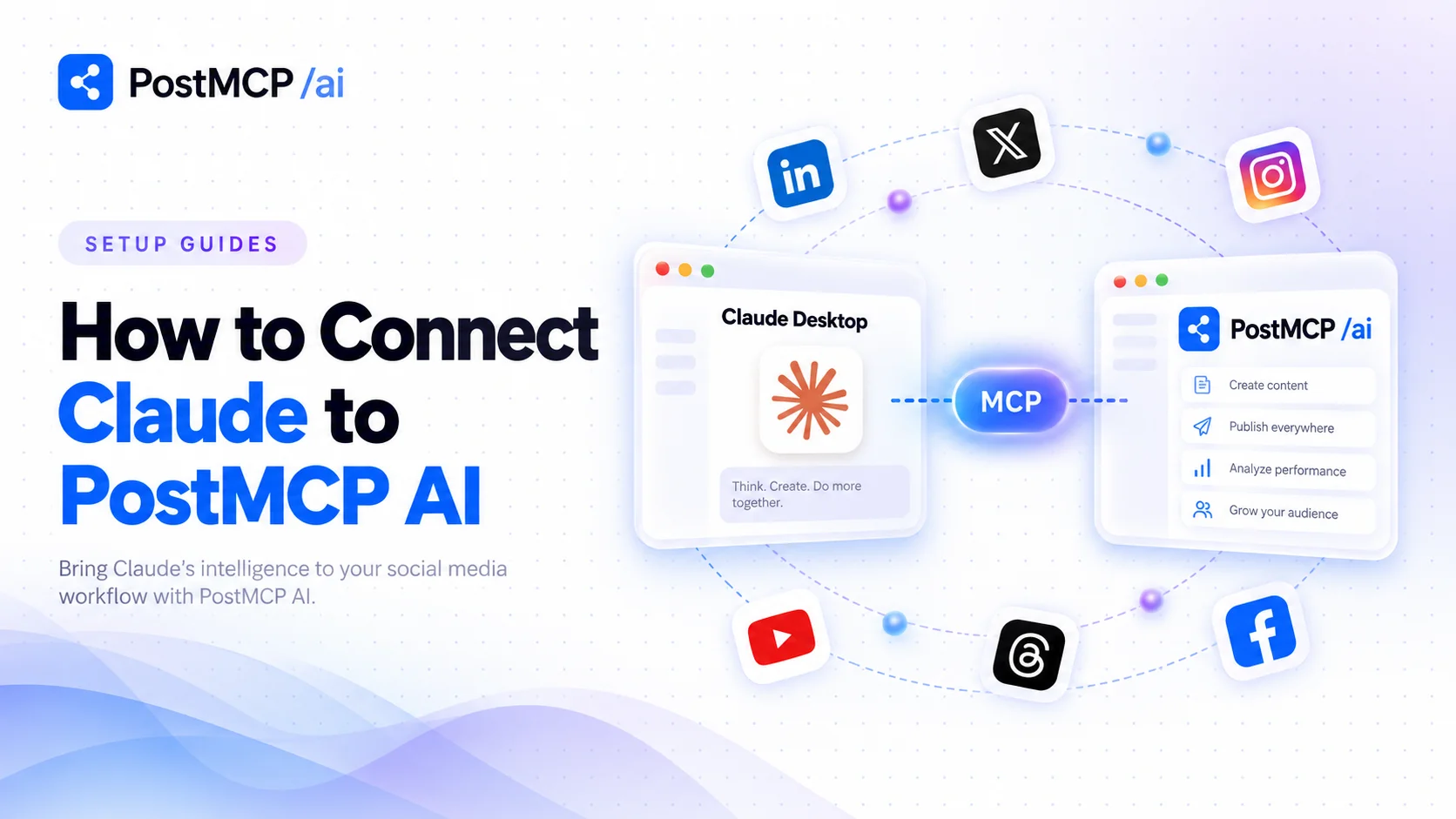 Illustrated cover: How to connect Claude to PostMCP AI (Step by Step)